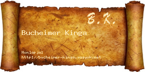 Bucheimer Kinga névjegykártya